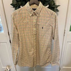 Mens Ralph Lauren Grid Plaid Button Down LS L